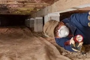 Man doing standard termite inspection